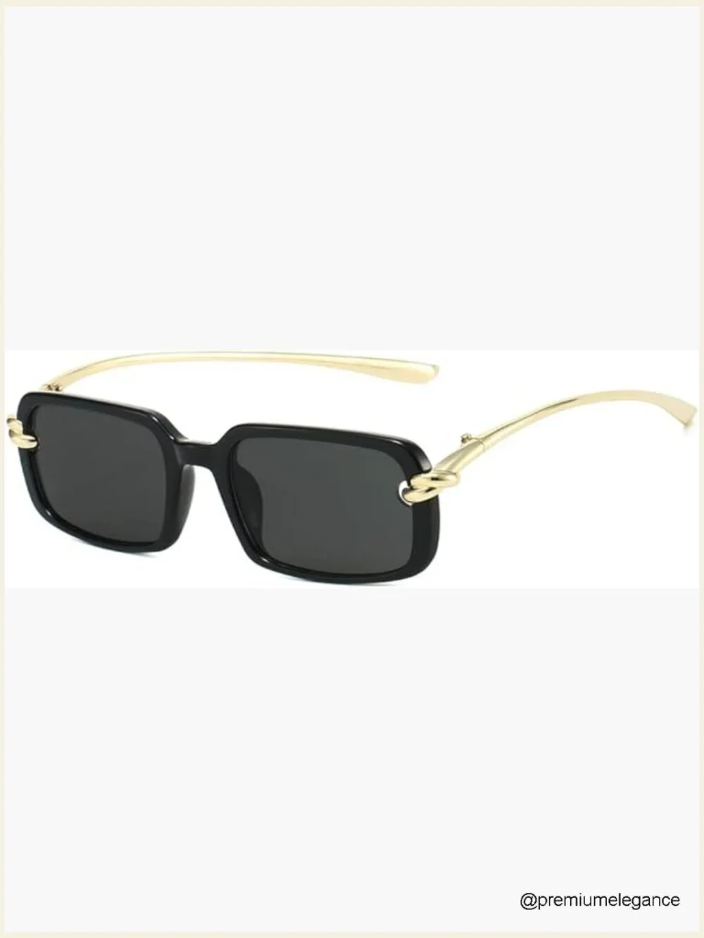 Vintage 90s Retro Rectangular Sunglasses Gold Metal Frame UV400